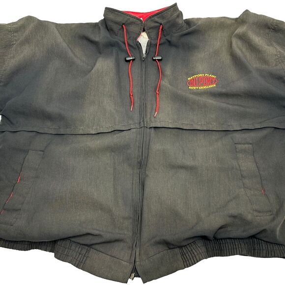 Vintage 90s DuPont Bayport Plant Jacket Mens XL X-Large Black Pasadena Texas - Picture 8 of 12